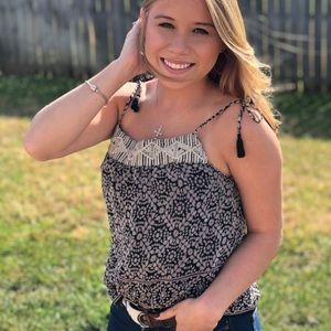 Double layer tank w/ tie straps